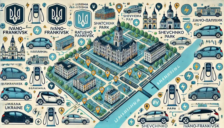Карта зарядних станцій Івано-Франківськ