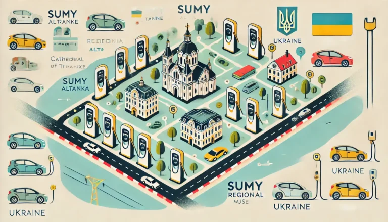 Карта зарядних станцій Суми